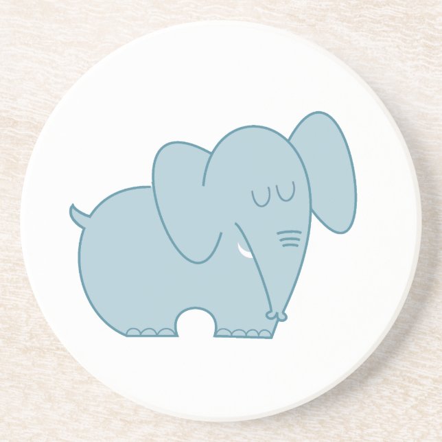 Posavasos Elefante dulce (azul) (Frente)