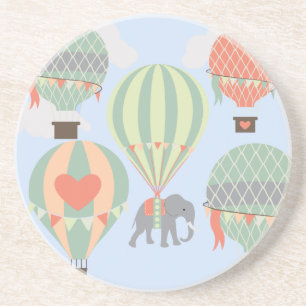Posavasos Elefante lindo que monta el levantamiento de los