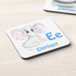 Posavasos Elefante personaliza ABC: Letra E - Agrega tu nomb