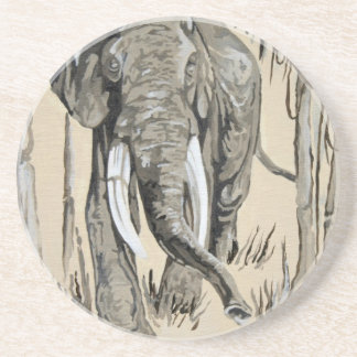 Posavasos Elefante recorriendo el arte de la sabana madura