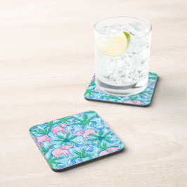 Posavasos Elefante Rosa Preppy Tropical
