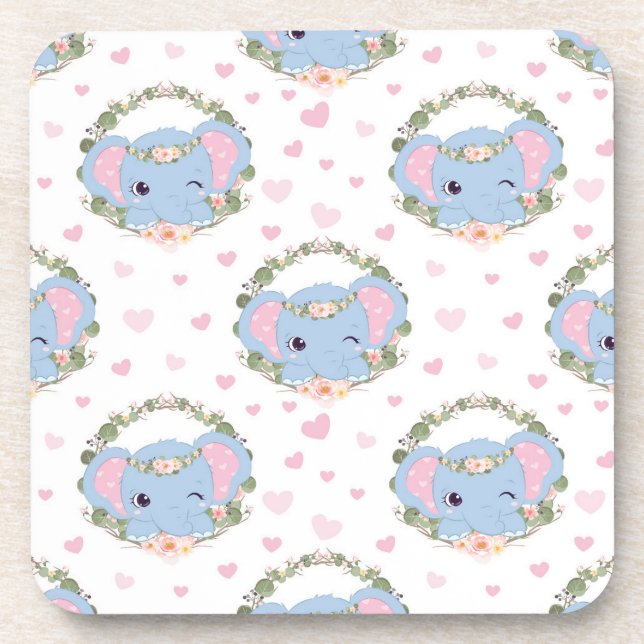 Posavasos Elefante Y Tatuaje De Flor (Frente)