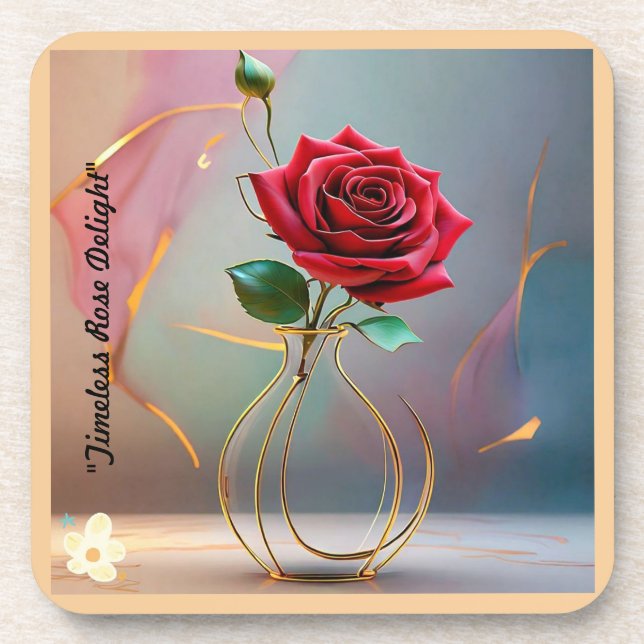Posavasos "Elegancia de oro Rosa" (Frente)