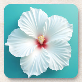 Posavasos Elegancia en flor: Armonía blanca de Hibiscus