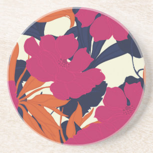 Posavasos Elegancia floral: patrón abstracto