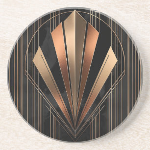 Posavasos Elegancia geométrica metálica Art Déco