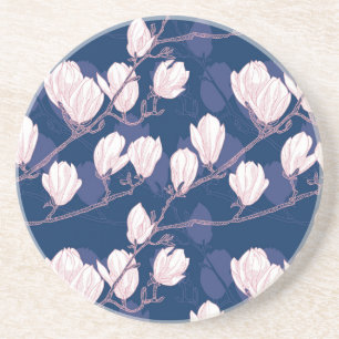 Posavasos Elegancia Magnolia: Floración Primaveral Azul Mari