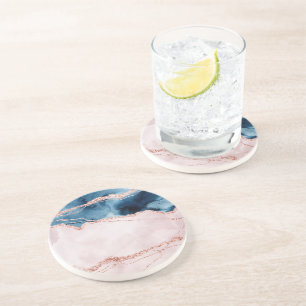 Posavasos Elegancia mística   Agante rosa Rubor azul Verde a