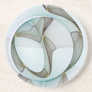 Posavasos Elegancia moderna abstracta turquesa marrón dorado
