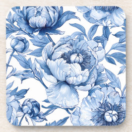 Posavasos Elegant Botanical Blue Flowers Chic Floral Pattern