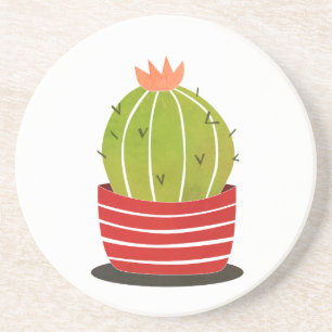 Posavasos ELEGANT Cactus en un pote mínimo poster de arte