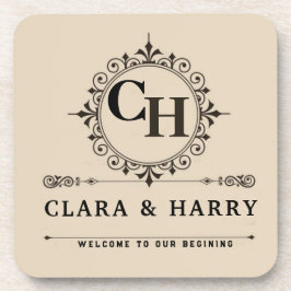 Posavasos Elegant calligraphic initials monogram wedding