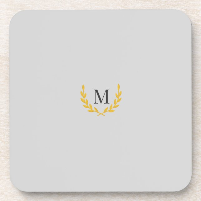Posavasos Elegant Equestrian Gold Wreath Monogram Wedding (Frente)