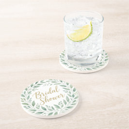 Posavasos Elegant Greenery Watercolor Boho Bridal Shower