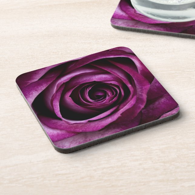 Posavasos Elegant Purple Rose Close Up (Lado Izquierdo)