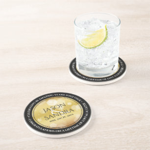 Posavasos Elegante 50° Aniversario del Boda de Oro