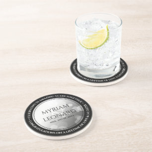 Posavasos Elegante 70° Aniversario del Boda Platino
