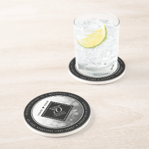 Posavasos Elegante 70° Aniversario del Boda Platino