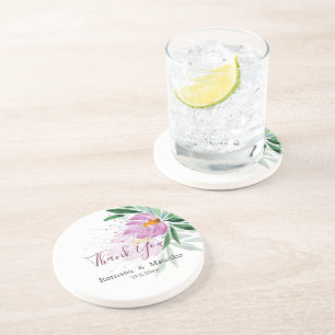 Posavasos Elegante arte romántico violeta Lotus acuarela