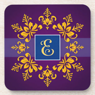 Posavasos Elegante Barra de Oro Barroco Letra E