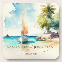 Elegante boda de crucero minimalista con acuarela