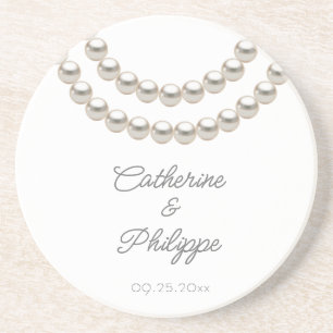 Posavasos Elegante Boda de la Perla