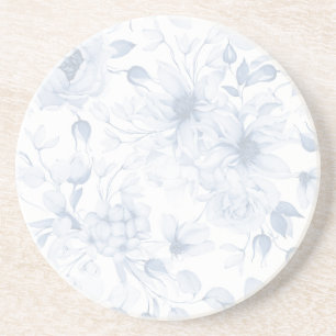 Posavasos Elegante Boda floral azul