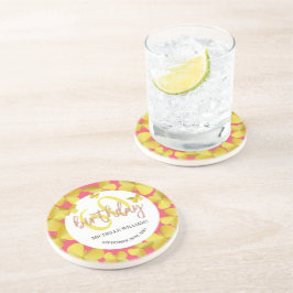 Posavasos Elegante caligrafía de mariposa dorada Purpurina