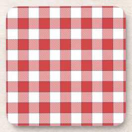Posavasos Elegante campiña de picnic blanco rojo tachado