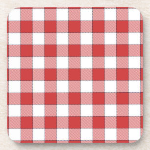 Posavasos Elegante campiña de picnic blanco rojo tachado