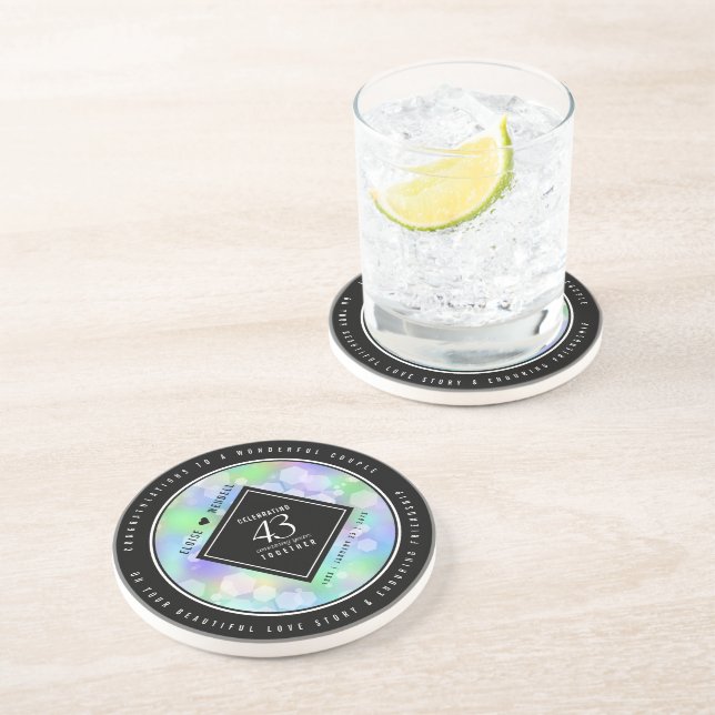 Posavasos Elegante celebración del 43° Aniversario del Boda  (Lado)