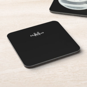 Posavasos Elegante con Monograma Negro