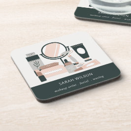 Posavasos Elegante cosmético de artistas de maquillaje gris 