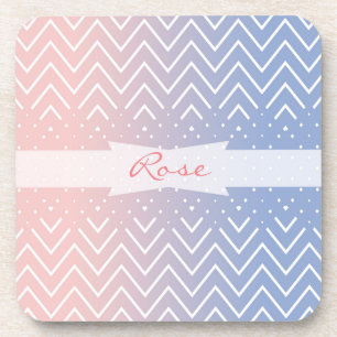 Posavasos Elegante cuarzo rosa rosa azul pastel de Chevron N