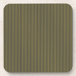 Posavasos Elegante delgado oro y franjas verticales azul de
