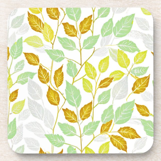 Posavasos Elegante diseño de hojas inspirado en la naturalez (Frente)