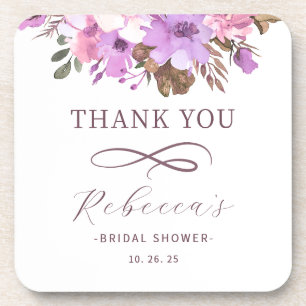 Posavasos Elegante ducha de novia floral
