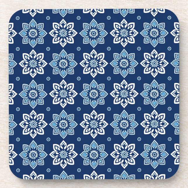 Posavasos Elegante estacas de patrón floral Mandala - Conjun (Frente)