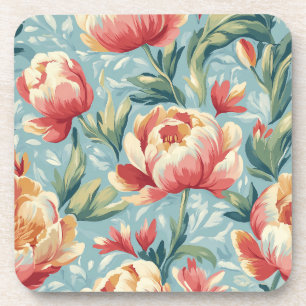 Posavasos Elegante estilo victoriano Floral Peonies Tulips