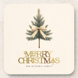 Posavasos Elegante familia de cerezos de pino de Navidad