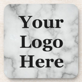 Posavasos Elegante Faux Gray Marble Su Logo Aquí