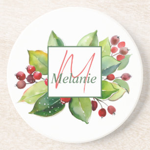 Posavasos Elegante Ferias Botánicas Rojas Personalizadas