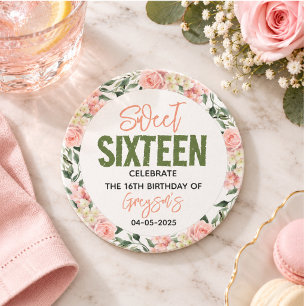 Posavasos Elegante Floral Acuarela Sweet Sixteen
