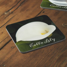 Posavasos Elegante Floral de Calla Blanca Lily Bloom