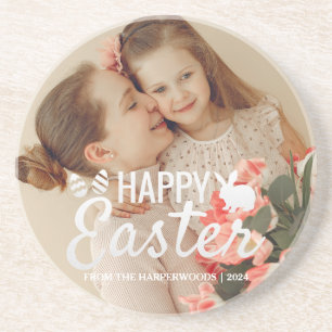 Posavasos Elegante foto de la familia Eggs de Pascua