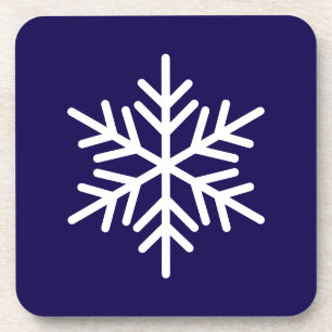 Posavasos Elegante Fun White Nordic Snowflake En Azul De La 