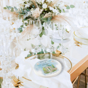 Posavasos Elegante Gazebo   palomas florales Boda Lujo