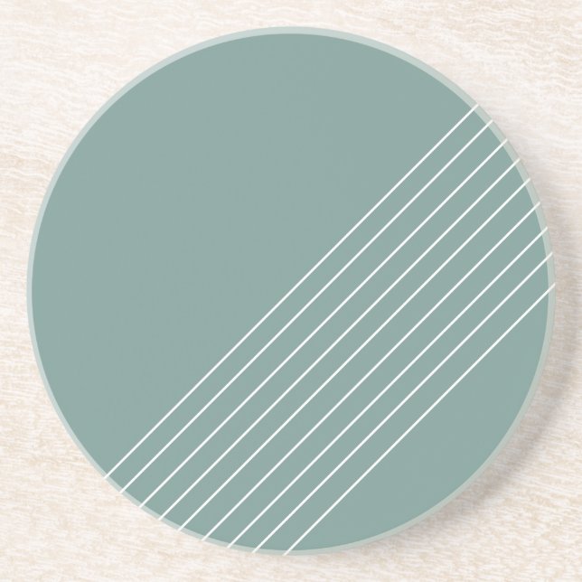 Posavasos Elegante Geométrico Chic Tendencioso en Verde Salv (Frente)