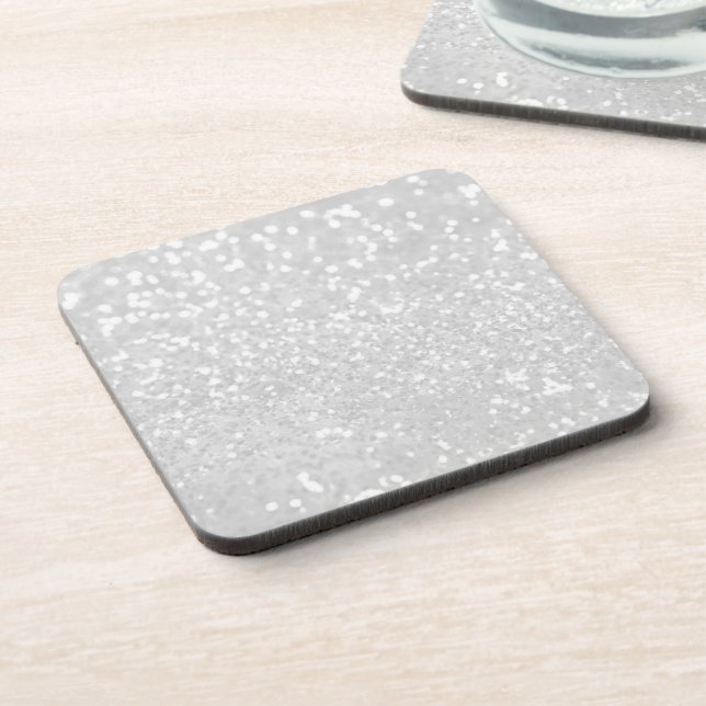 Posavasos Elegante glamour chic brillo blanco falso (Lado Izquierdo)