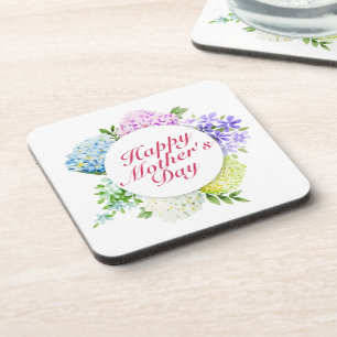 Posavasos Elegante Happy Mother's Day Floral Frame Coaster